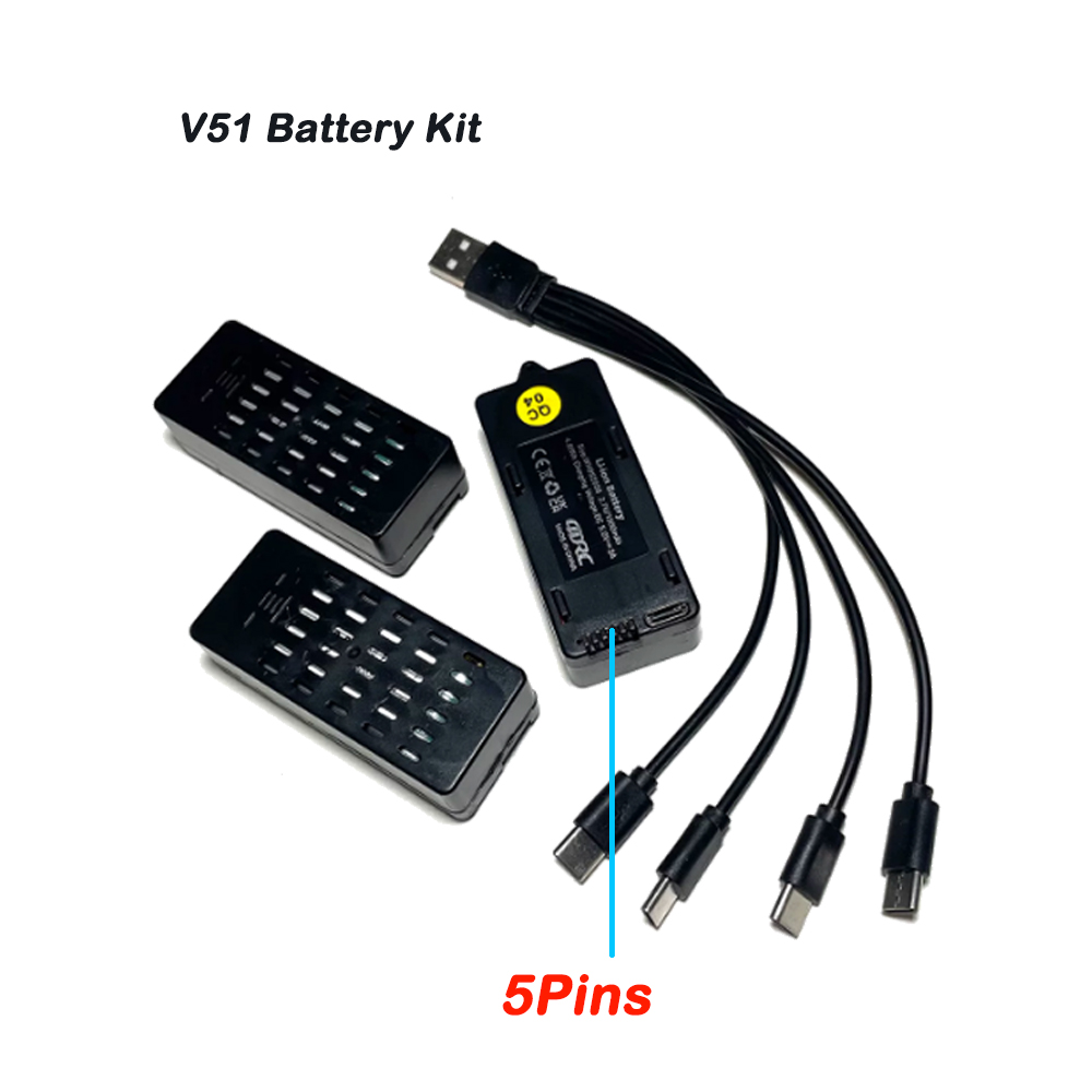 3 قطع بطارية 4D-V51 بجهد 3.7 ف - مراجعة Drone Racing Charger وسعره